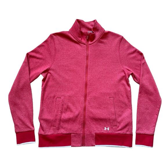 Under Armour Zip Up Jacket Sweatshirt Threadborne Coldgear Loose Fit Athletic - Picture 1 of 7